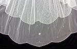 Veil - Multi Layer - Clear Beaded Embellishment - 38" - VL-V50142IV